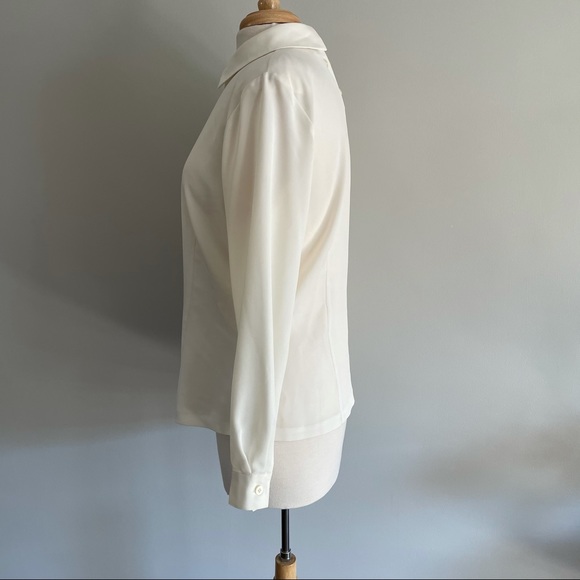 Vintage Peter Pan Collar Creamy White Blouse - Picture 3 of 11